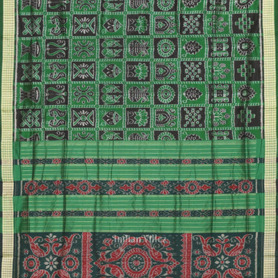 Green Black Nabakothi Odisha Ikat Sambalpuri Silk Saree