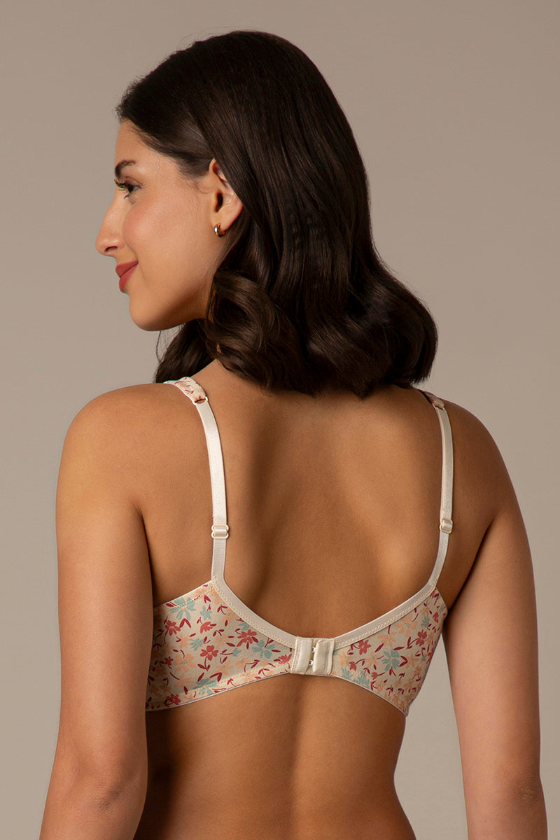 Dreamy comfort Non-Padded Non-Wired Cotton Bra - Daisy Print