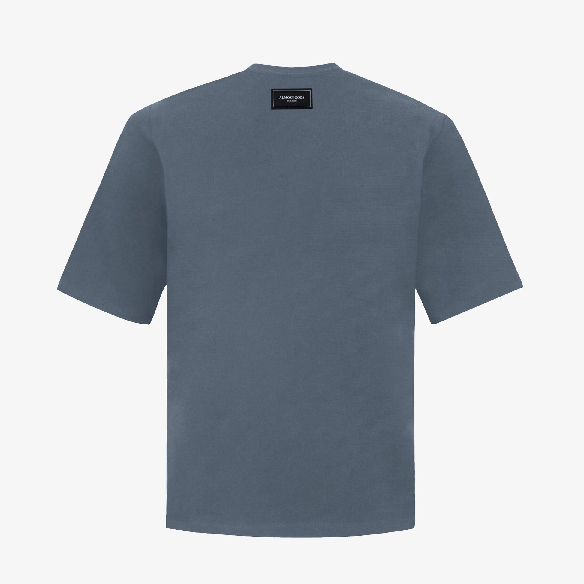 ALMOST GODS | ALPHA CROSS SPRAY PAINT TEE { GREY