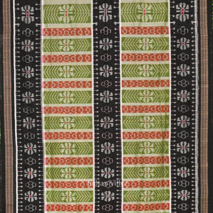 Green Black Odisha Sambalpuri Pure Cotton Saree