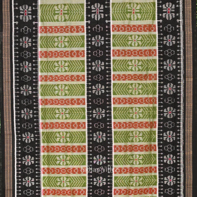 Green Black Odisha Sambalpuri Pure Cotton Saree
