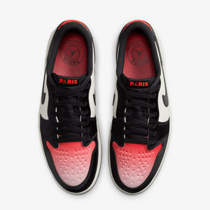 JORDAN | AIR JORDAN 1 RETRO LOW PARIS SAINT-GERMAIN { SAIL/OFF NOIR-INFRARED 23-PINK OXFORD