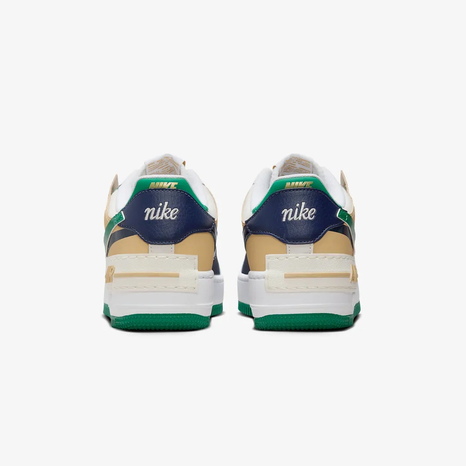 Nike | AIR FORCE 1 SHADOW  { WHITE/MIDNIGHT NAVY-MALACHITE-SESAME