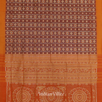 Red Pasapali Odisha Ikat Sambalpuri Silk Saree