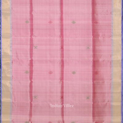 Pink Mulberry Purple Pure Bishnupuri Silk Saree