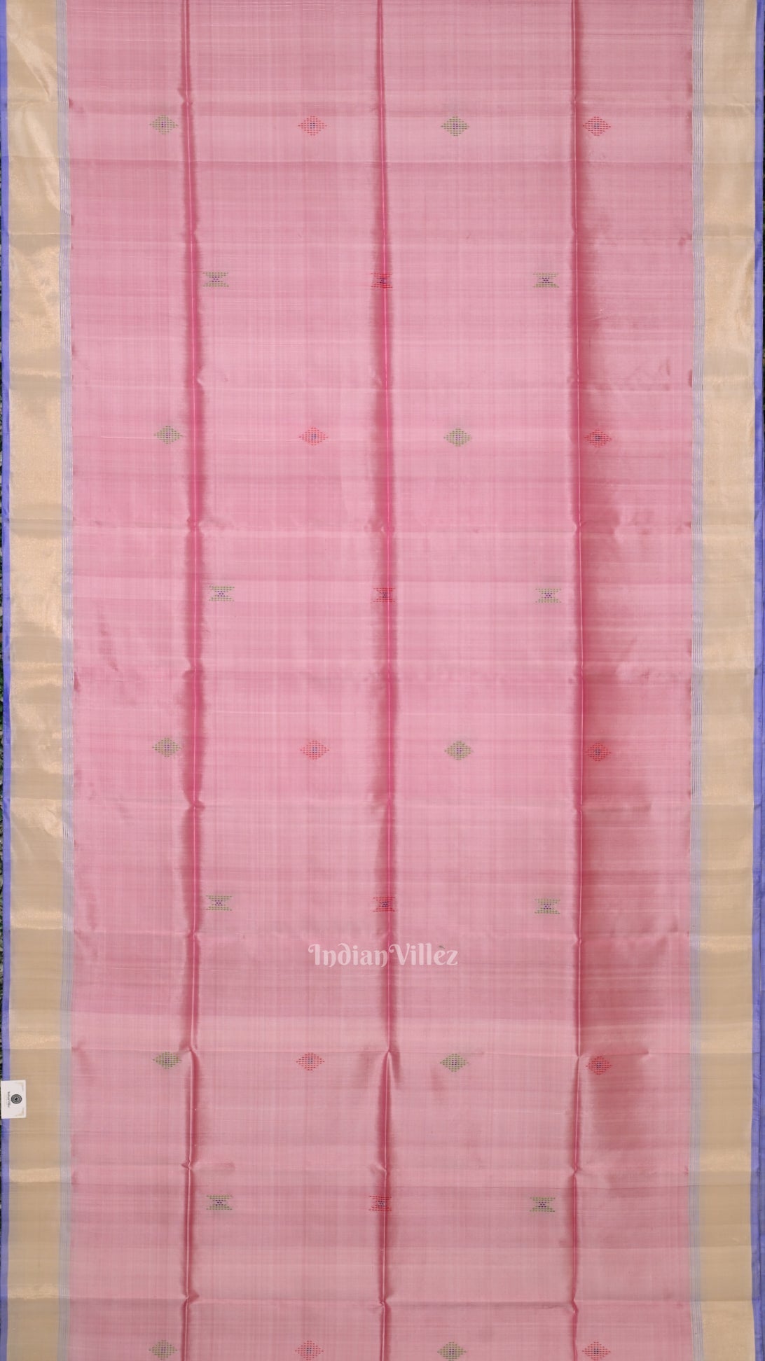 Pink Mulberry Purple Pure Bishnupuri Silk Saree