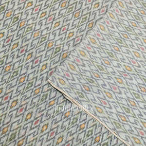 Off White Pochampally Ikat Silk & Cotton (Sico) Fabric