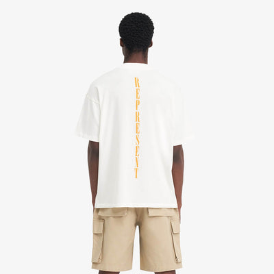 Represent | REBORN T-SHIRT  { FLAT WHITE