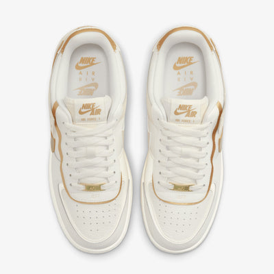 NIKE | WMNS'S AIR FORCE 1 SHADOW { SAIL/METALLIC GOLD-COCONUT MILK