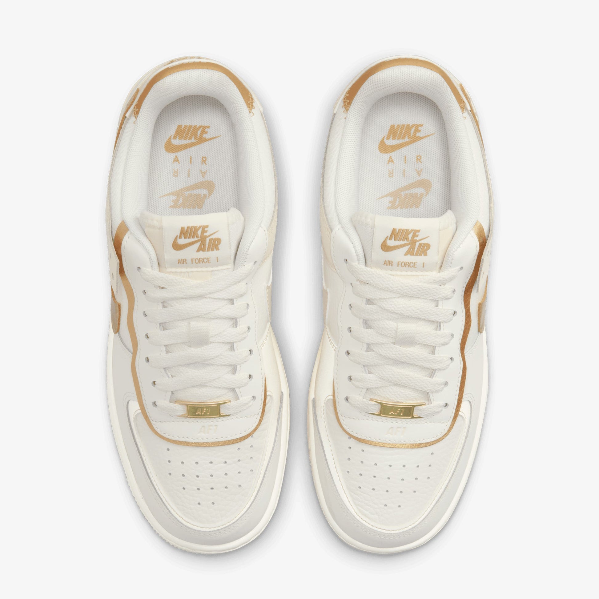 NIKE | WMNS'S AIR FORCE 1 SHADOW { SAIL/METALLIC GOLD-COCONUT MILK