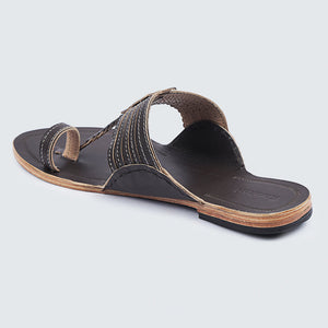 Brown Handstitched Leather Kolhapuri Men Slipper