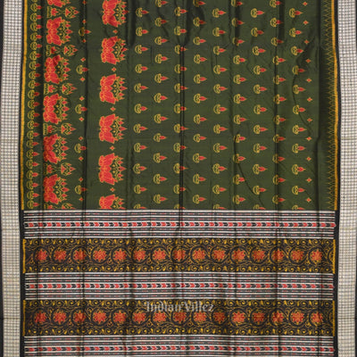 Moss Green Diwali Theme Odisha Handloom Sambalpuri Silk Saree
