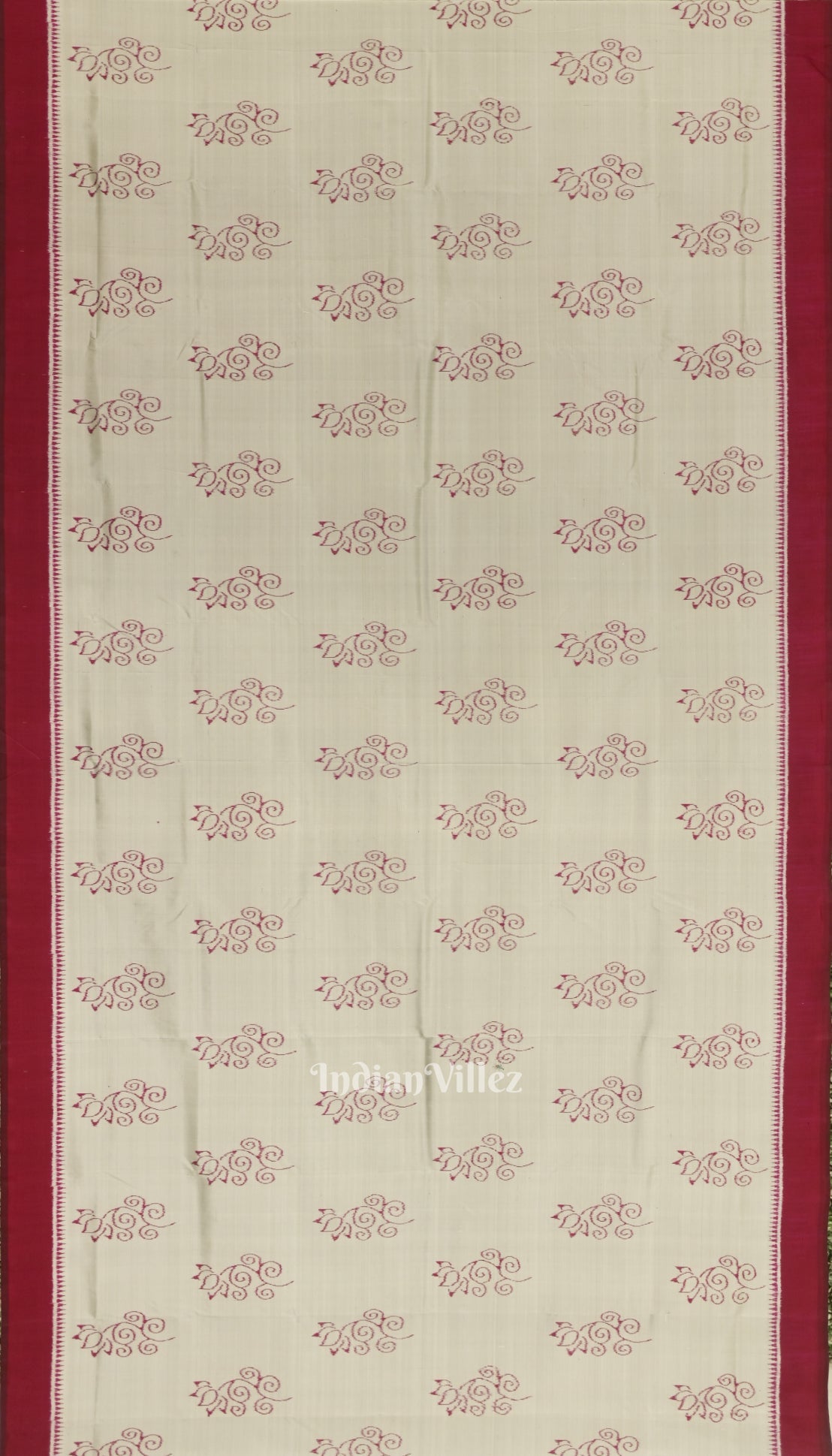 Silver Grey With Maroon Designer Odisha Ikat Contemporary Silk Saree