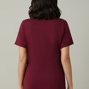 Scoop Neck Sleep Tee - Shoulder Floral Print