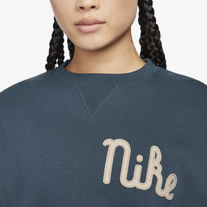 Nike | CREW-NECK FLEECE SWEATSHIRT  { DEEP JUNGLE/KHAKI/CAMPFIRE ORANGE