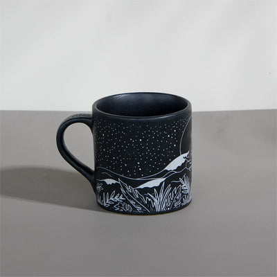 Black - Ceramic Yoga Design Coffee Mug (350ml)