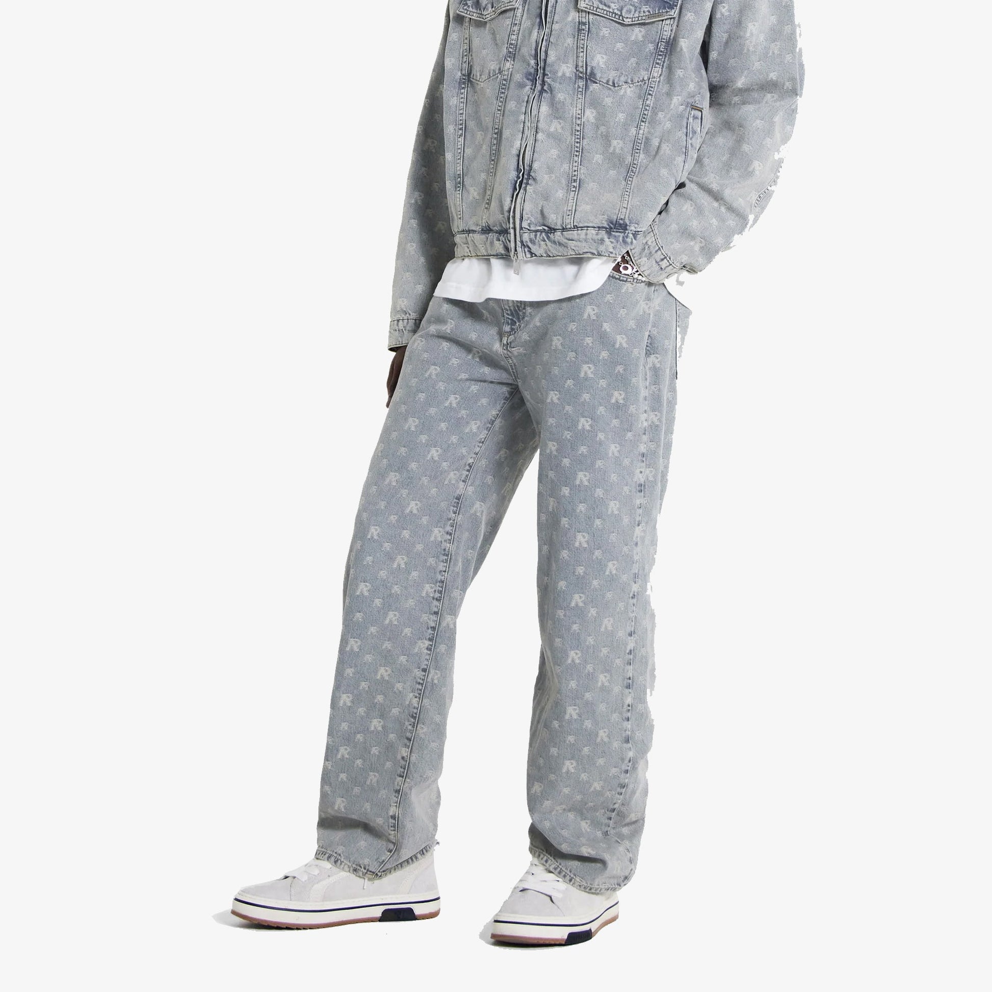 Represent | R3 MONOGRAM BAGGY DENIM  { STONE WASH
