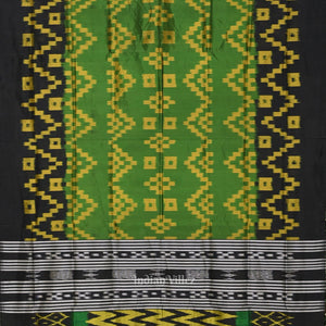 Green Yellow Pasapali Contemporary Designer Silk Saree