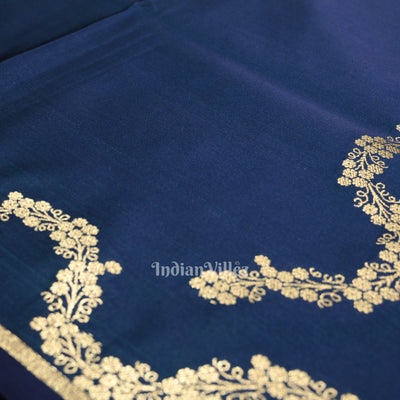 Blue Dual Tone Soft Pure Mashru Satin Silk Banarasi Saree
