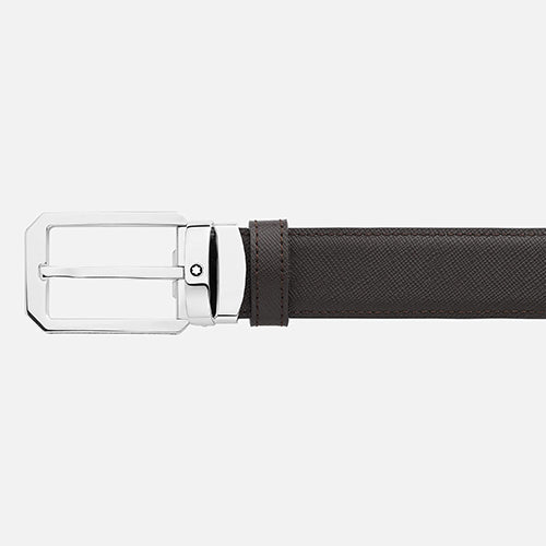 Mont Blanc, Black/brown 30 mm reversible leather belt