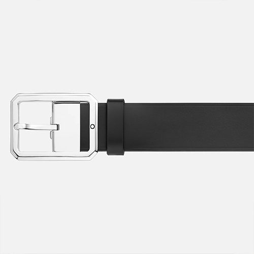 Mont Blanc, Blue/black 35 mm reversible leather belt
