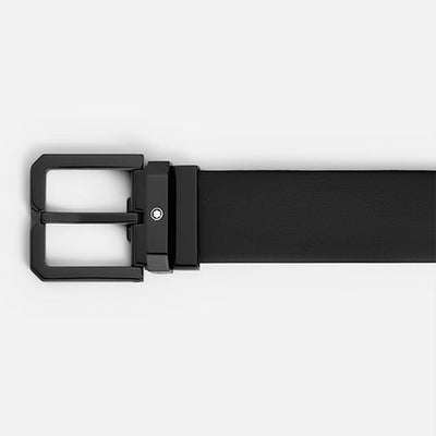 Mont Blanc, Black 35 mm leather belt