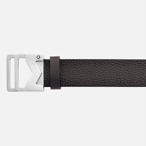 Mont Blanc, M buckle sfumato brown 35 mm leather belt