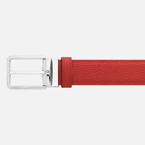 Mont Blanc, Black/red32 mm reversible leather belt