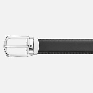 Mont Blanc, Horseshoe buckle black/brown 30 mm reversible leather belt