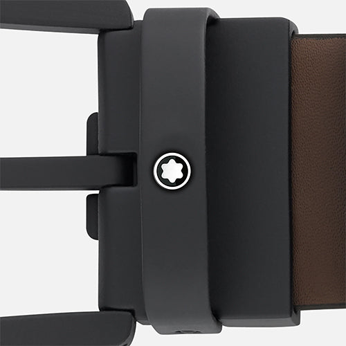 Mont Blanc, Horseshoe buckle brown 35 mm leather belt