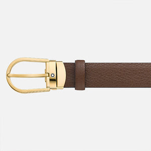 Mont Blanc, Horseshoe buckle brown 30 mm leather belt