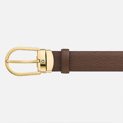Mont Blanc, Horseshoe buckle brown 30 mm leather belt