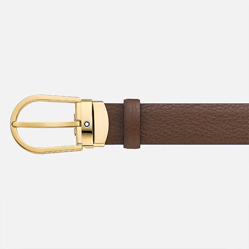Mont Blanc, Horseshoe buckle brown 30 mm leather belt