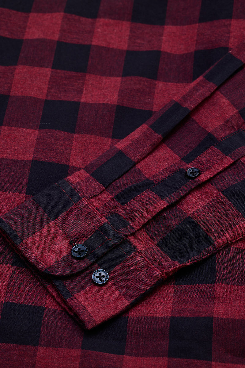 Red Checks Slim Fit Shirt