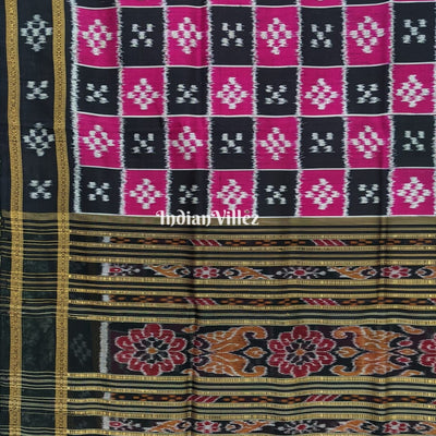 Magenta Body Pasapali Khandua Ikat Silk Saree