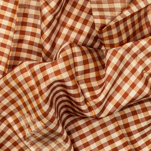Brown Handloom Soft Silk Saree With Checks & Buttas