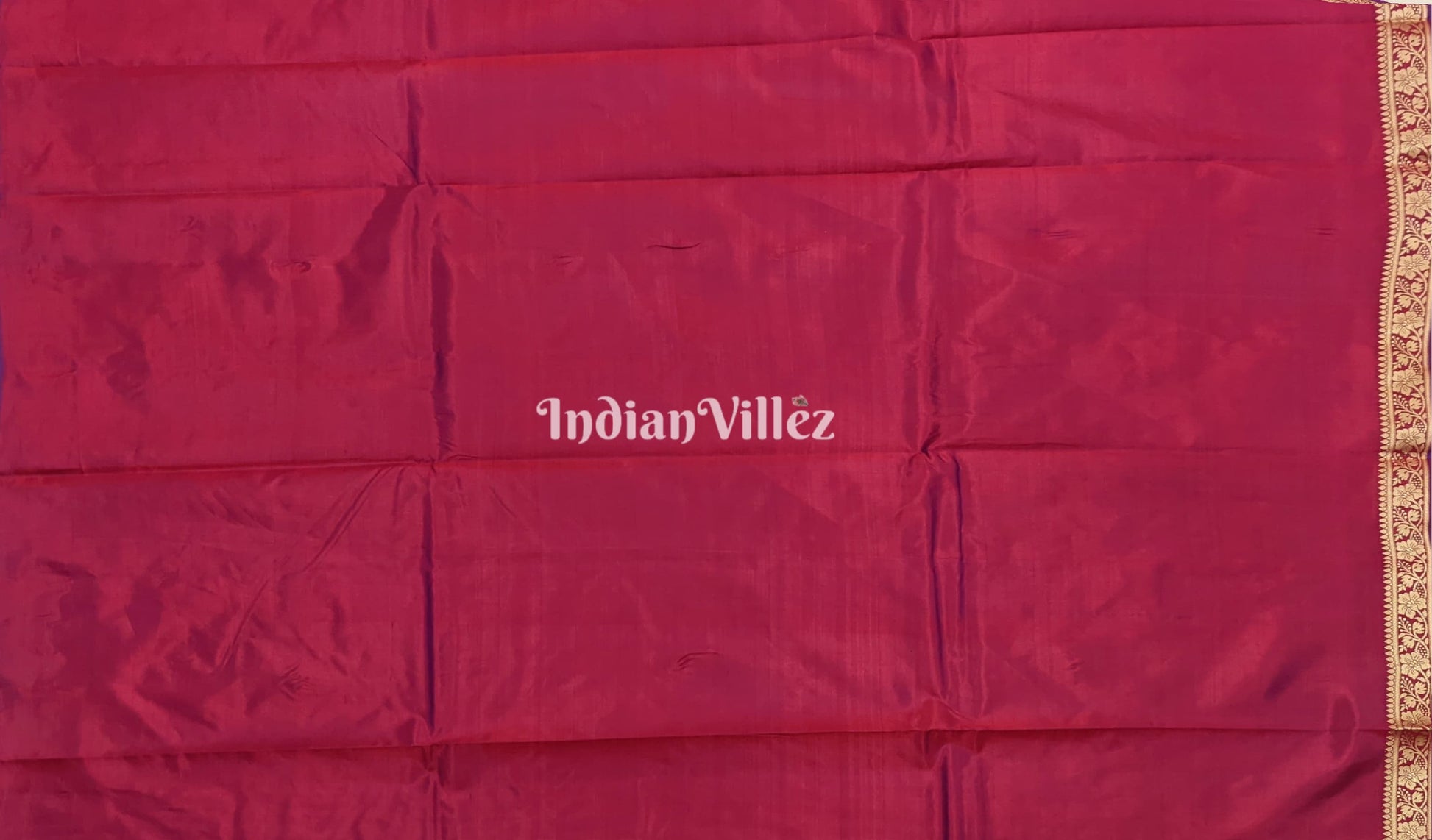 Red Violet Dual Tone Floral Katan Silk Banarasi Saree