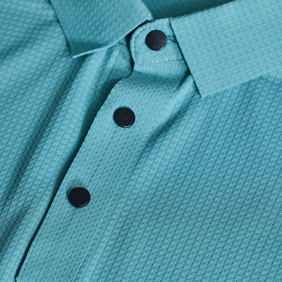 Turquoise Textured Polo T-Shirt