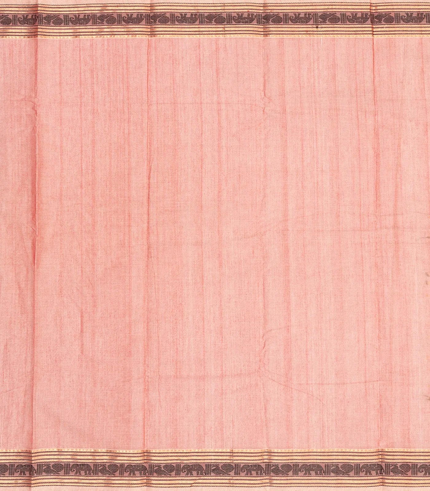 Dusty Pink Handloom Kanchi Cotton Saree With Annam Chakaram Motifs