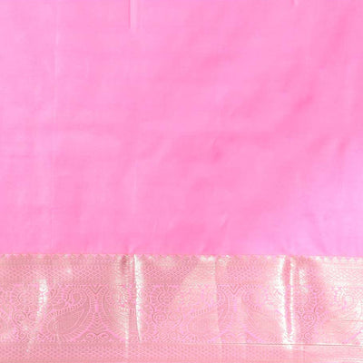 Green floral motifs gift saree with contrast paisley border & intricate zari design pallu