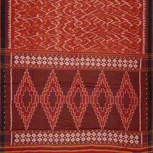 Crimson Handloom Orissa Cotton Saree With Tie & Dye Flower Motifs