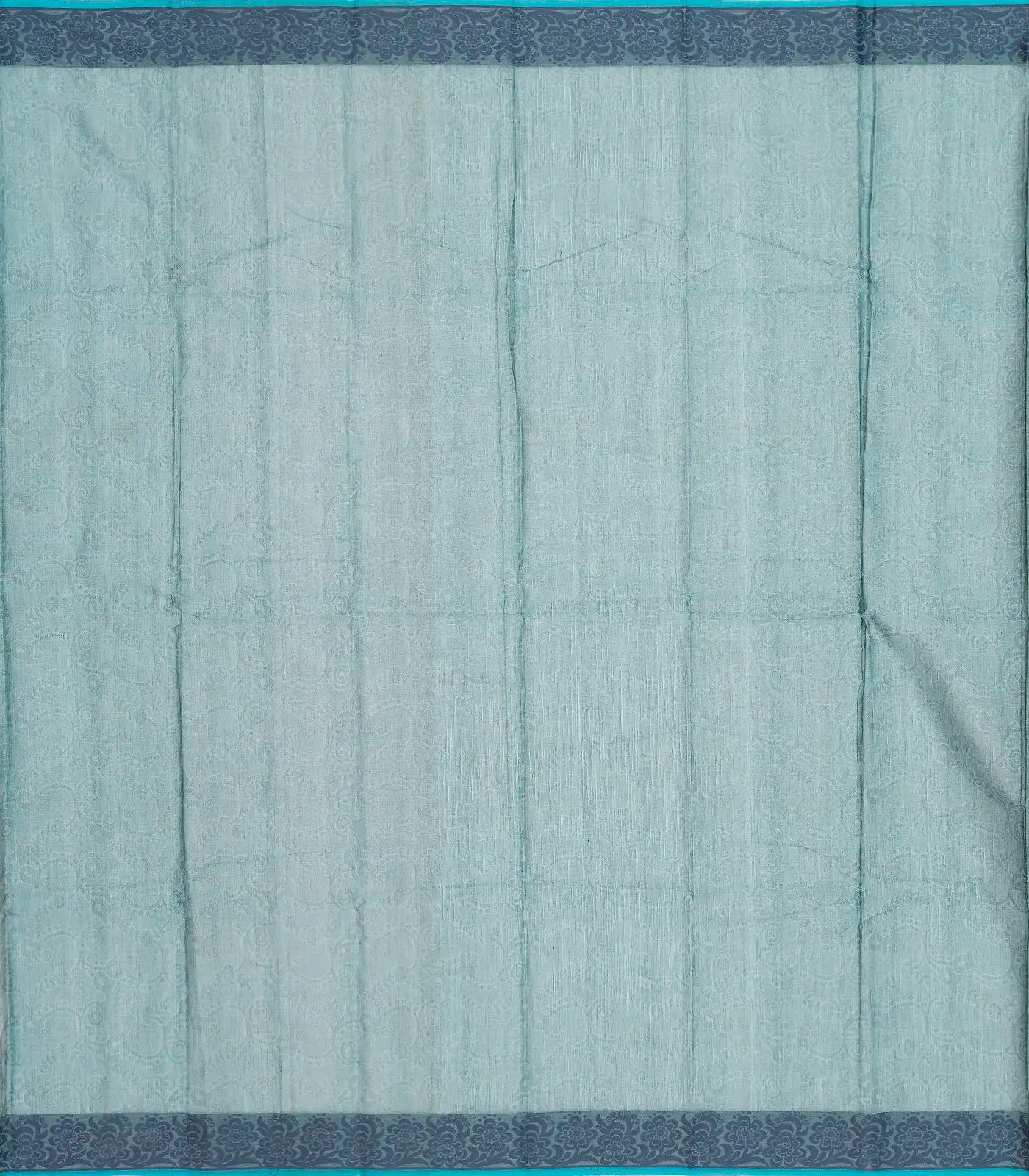 Shadow Green Bengal Cotton Saree With Floral Motifs