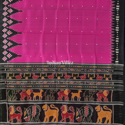 Magenta Black Border Pasapali Designer Contemporary Silk Saree