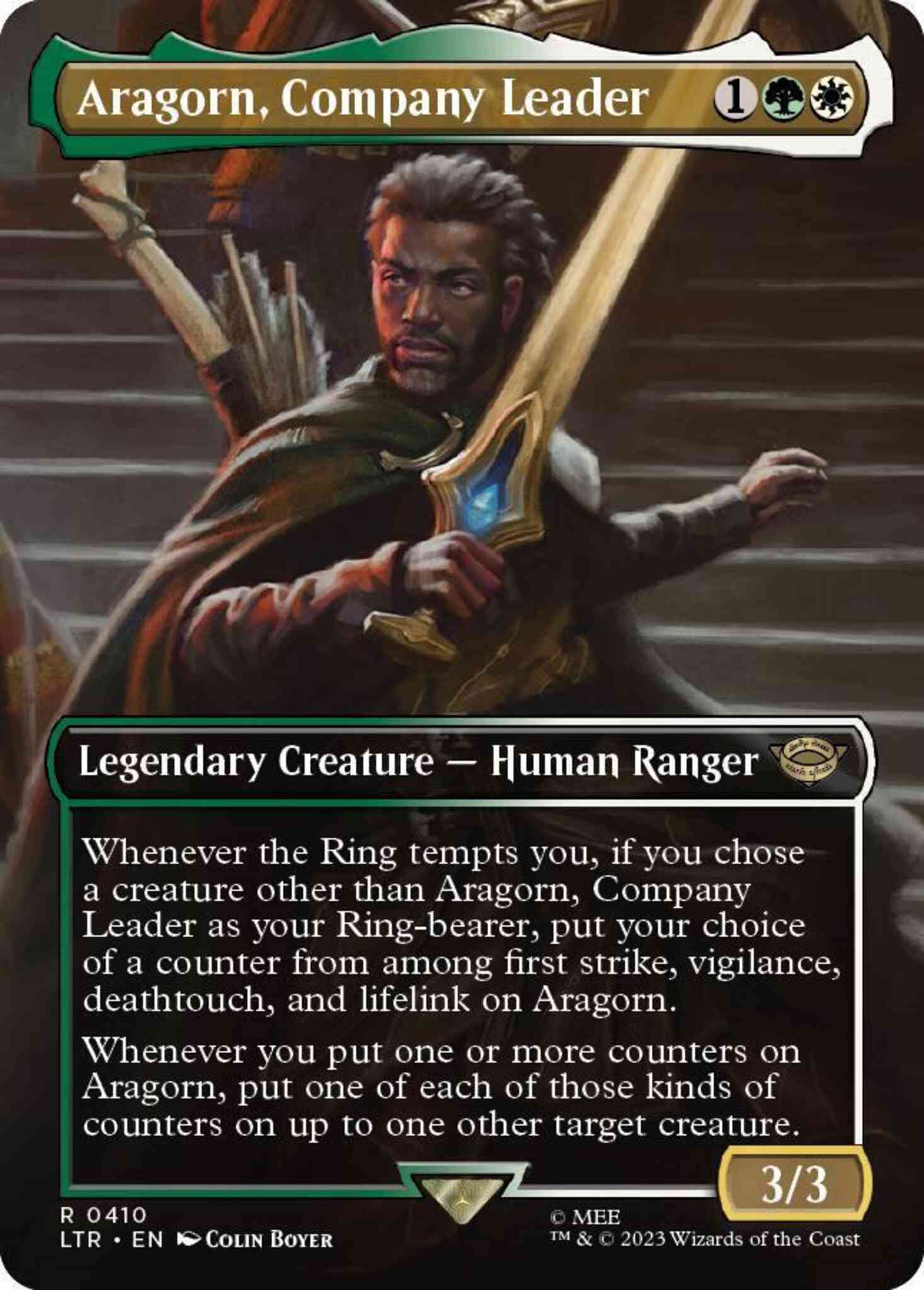 Aragorn, Company Leader [410] [Borderless] [The Lord of the Rings: Tales of Middle-earth] [Non-Foil]