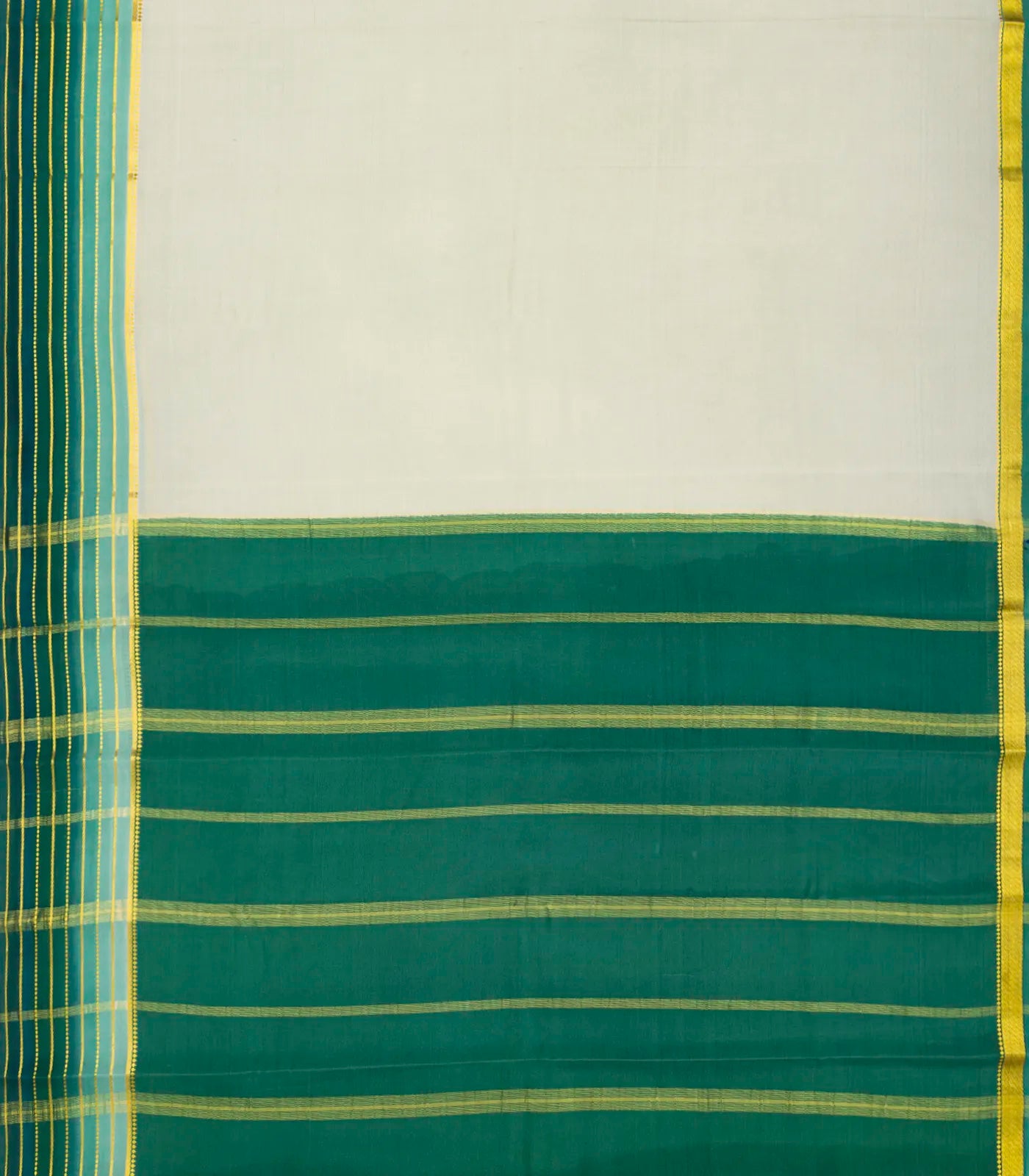 Light Green Mysore Plain Crepe Silk Saree With Contrast Green Border