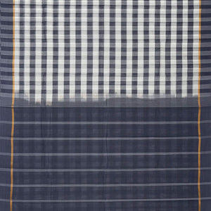 White Handloom Rasipuram Cotton Saree With Checks