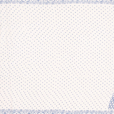 Light Blue Woven Jaipur Cotton Saree Printed With White Floral Motifs