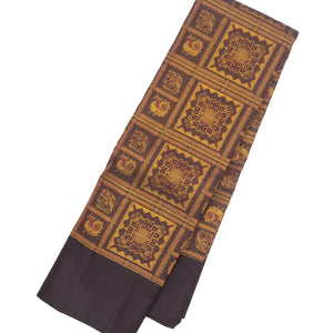 Burgundy Handloom Kanchipuram Silk Saree With Bomkai Motifs