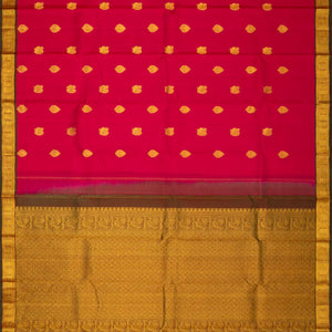 Pink Handloom Kanchipuram Silk Saree With Annam Buttas