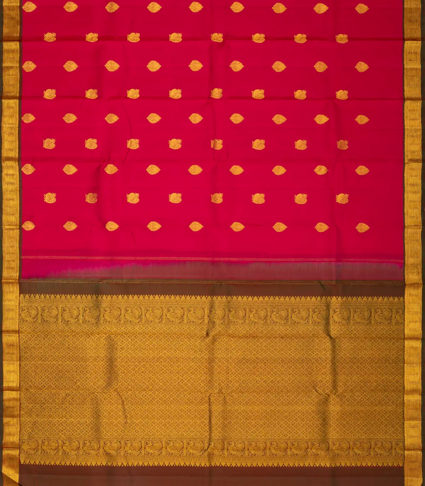 Pink Handloom Kanchipuram Silk Saree With Annam Buttas